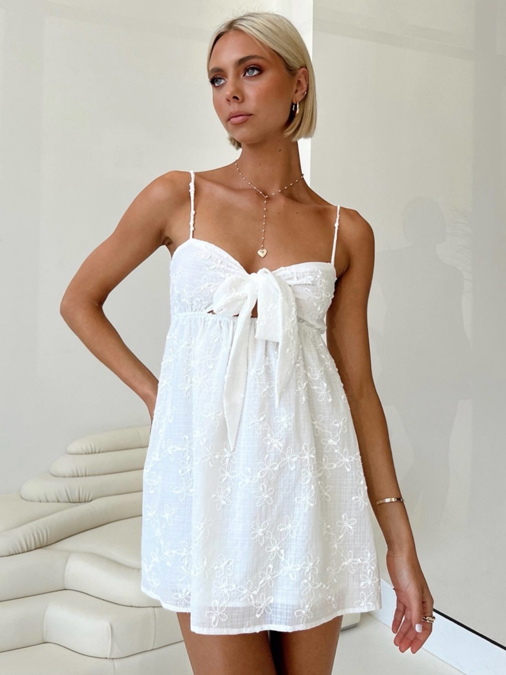 Princess Polly Granno Mini Dress - White, 2/XS